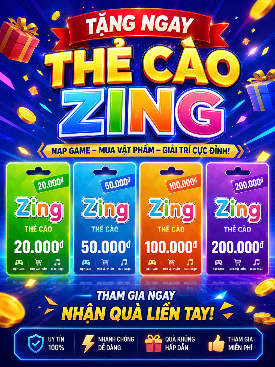 Nhận Card Zing Free 2026