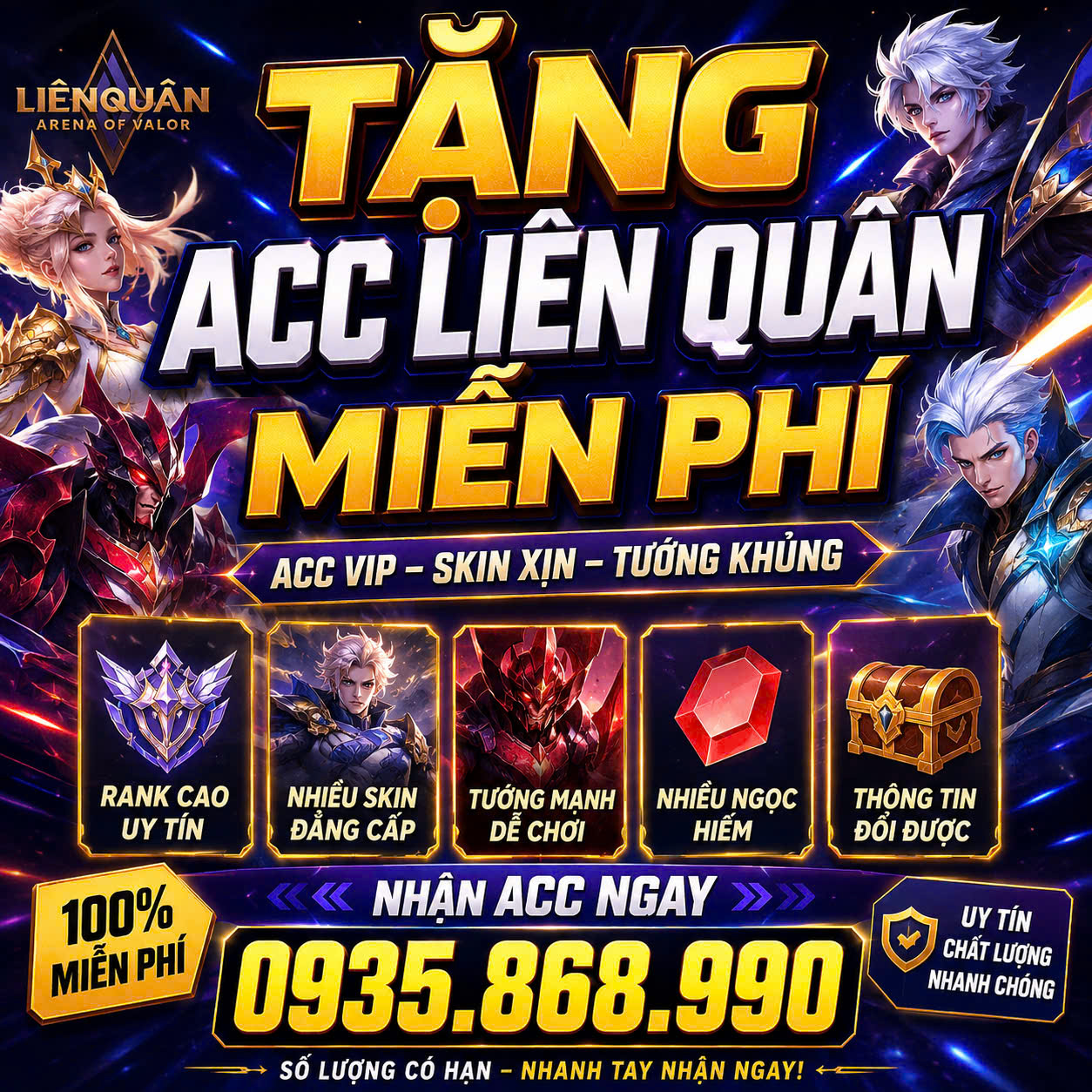 Nhận lấy acc Liên Quân Miễn Phí 2026